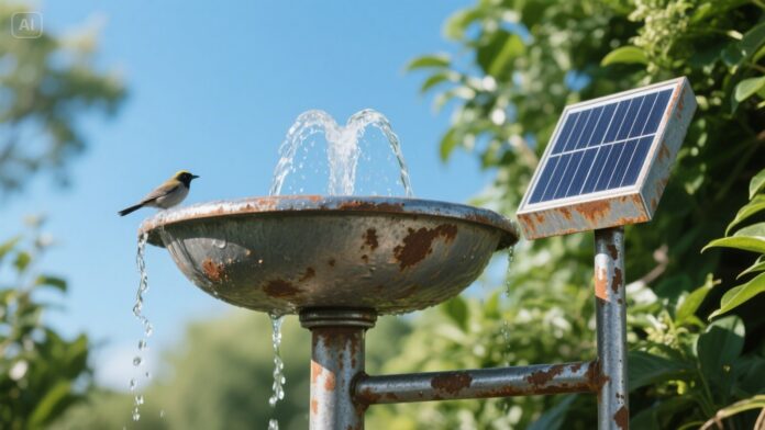 solar powered bird bath fountain
