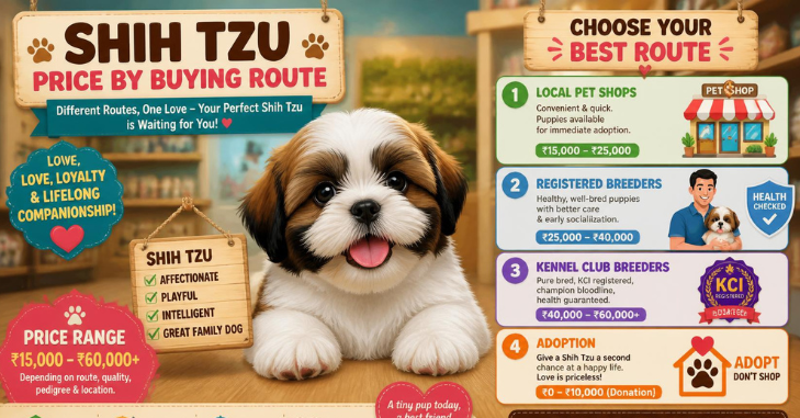 Shih Tzu Price by Buying Route
